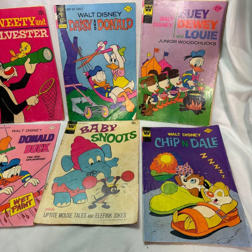 Vintage Walt Disney Gold Key Whitman Comic Book Lot of 6